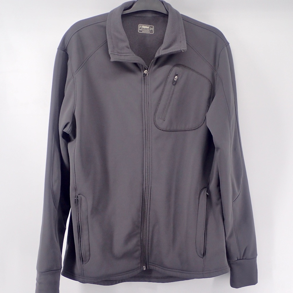 Alpine Design Mock Neck Soft Shell Jacket Full-Zip Outdoor Hiking Grey 5 Pocket